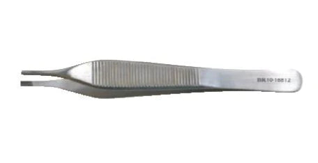 BR Surgical - Tissue Forceps Adson-Brown 6 Inch Length Surgical Grade Stainless Steel NonSterile NonLocking Thumb Handle Straight 7 X 7 Side Grasping Teeth - BR10-18815