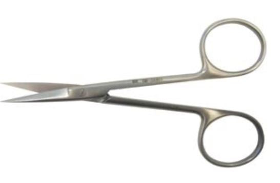 BR Surgical BR Surgical Iris Scissors Knapp 4 Inch Length Surgical Grade Stainless Steel NonSterile Finger Ring Handle Straight Blunt/Blunt - BR08-34805