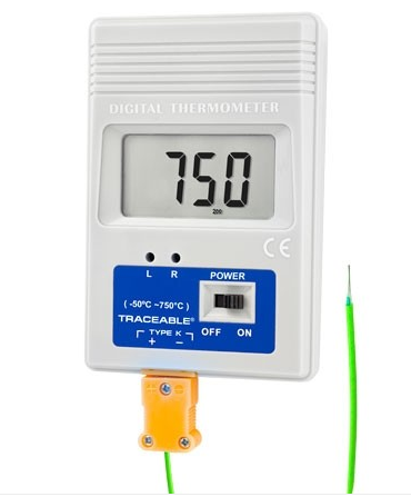 Traceable - Pocket Thermometer Celsius -50° to +750°C Type K Beaded Probe Battery Operated - 86460-05