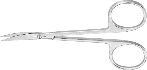 Aesculap - Iris Scissors 4-1/2 Inch Length Surgical Grade Stainless Steel NonSterile Finger Ring Handle Curved Blades Sharp Tip / Sharp Tip - BC107R