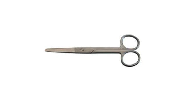 BR Surgical - Operating Scissors 4-1/2 Inch Length Floor Grade Stainless Steel Finger Ring Handle Curved Blunt Tip / Blunt Tip - FG08-10311