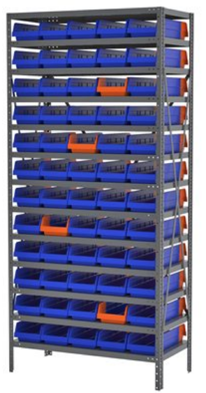 Akro-Mils SHELVING KIT, STEEL BIN 36468 60BINS 18"X36"X79" W/INDICATOR - AS187936468B