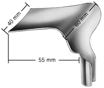 Aesculap - Vaginal Speculum Blade Scherback NonSterile Surgical Grade Stainless Steel Medium Blade Only Reusable Without Light Source Capability - EL744R