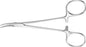 Aesculap - Hemostatic Forceps Halsted-Micro 5 Inch Length Surgical Grade Stainless Steel NonSterile Ratchet Lock Finger Ring Handle Curved Delicate Serrated Jaws - BH109R