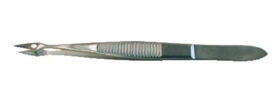 BR Surgical BR Surgical Splinter Forceps Hunter 4-1/8 Inch Surgical Grade Stainless Steel NonSterile NonLocking Thumb Handle Curved Pointed Tips - BR10-81310