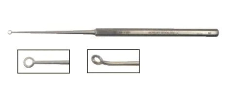 BR Surgical - Ear Curette Buck 6-1/2 Inch Length Single-ended Handle Size 4 Tip Curved Blunt Fenestrated Round Tip - BR44-12004