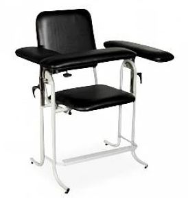 McKesson CHAIR, BLOOD DRAW FLIP-ARM UPHOLSTERY BLK TALL - 4385F-BLK