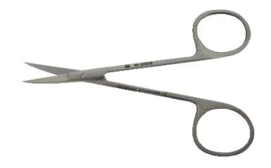 BR Surgical - Cuticle Scissors 4 Inch Length Surgical Grade Stainless Steel NonSterile Finger Ring Handle Curved Sharp Tip / Sharp Tip - BR74-37910
