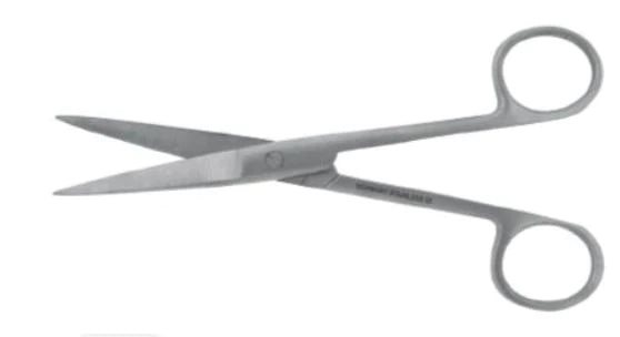 HerMann - Operating Scissors 6-1/2 Inch Length Surgical Grade Stainless Steel NonSterile Finger Ring Handle Straight Sharp Tip / Sharp Tip - BR08-12016