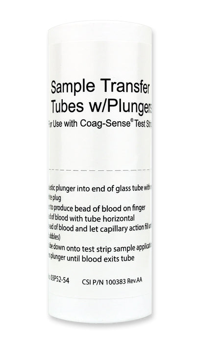 Coagusense Coag-Sense Sample Transfer Tube For PT1 or PT2 Professional Meter - 03P52-55