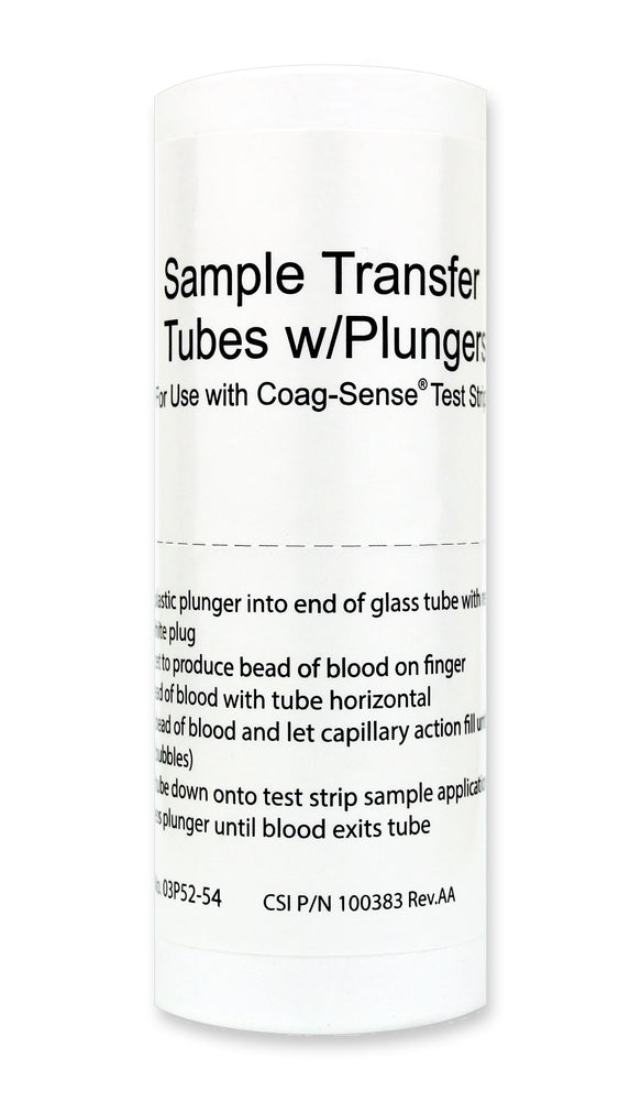 Coagusense Coag-Sense Sample Transfer Tube For PT1 or PT2 Professional Meter - 03P52-55