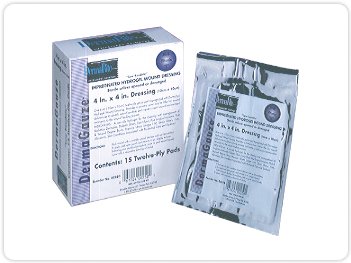 DermaRite Industries DermaGauze Impregnated Dressing 4 X 4 Inch Gauze DermaSyn Hydrogel Sterile - 00250E