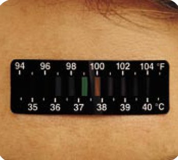 LCD Sensostrip - Single Patient Skin Thermometer 92 to 104 °F Line Indicator Display - 81-010000