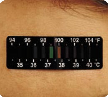 LCD Sensostrip - Single Patient Skin Thermometer 92 to 104 °F Line Indicator Display - 81-010001