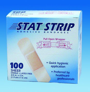 Dukal Stat Strip Adhesive Strip 1 X 3 Inch Plastic Rectangle Sheer Sterile - 15205