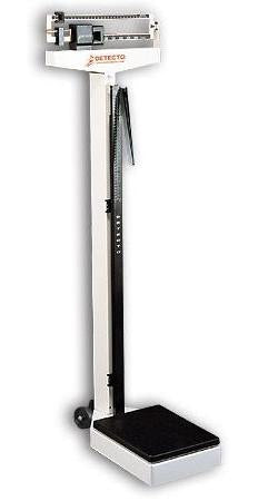 Detecto Scale Detecto Platform Scale w Height Rod Balance Beam 400 lbs. White Mechanical - 439