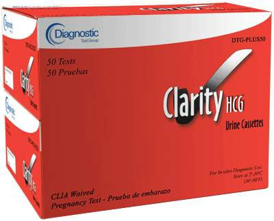 Clarity Diagnostics Clarity Rapid Test Kit Fertility Test hCG Pregnancy Test Urine Sample CLIA Waived 25 Tests - DTG-PLUS25