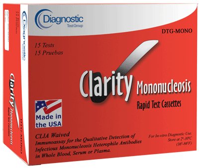 Clarity Diagnostics Clarity Rapid Test Kit Infectious Disease Immunoassay Infectious Mononucleosis Whole Blood / Serum / Plasma Sample 15 Tests - DTG-MONO