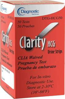 Clarity - Rapid Test Kit Fertility Test hCG Pregnancy Test Serum / Urine Sample 25 Tests - DTG-HCG25