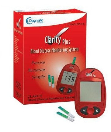 Clarity Diagnostics Clarity II Blood Glucose and Cholesterol Meter Kit 15 Seconds Glucose, 30 Seconds Cholesterol Stores Up To 99 Results Automatic Coding - DTG-CHGLMETERPRO