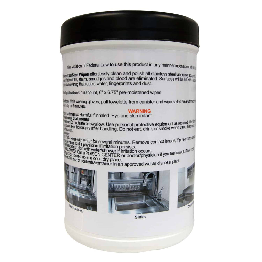 Mopec ClearSteel, Stainless Steel Cleaning & Polishing Wipes – BE039
