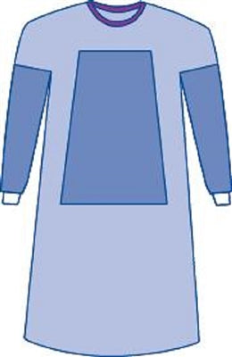 Sterile Fabric-Reinforced Sirus Surgical Gowns with Set-in Sleeve, Blue, 2 extra Large