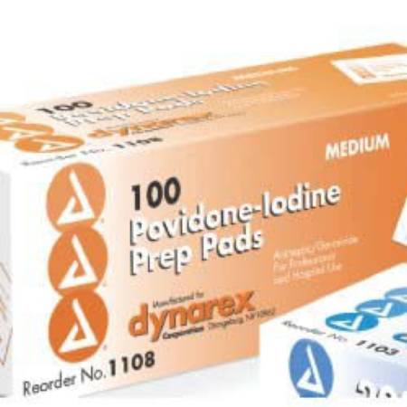 Dynarex Dynarex PVP Prep Pad Povidone Iodine 10% Povidone Iodine 10% Individual Packet Medium - 1108