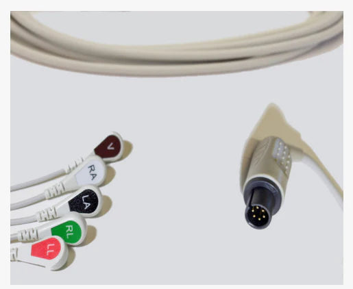 Sage Services Group - 5 Lead Cable With Snap For use with ECG and Patient Cables - A11-05S