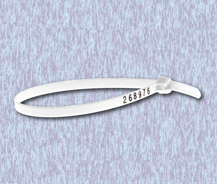 Healthmark Security Products - Cable-Tie Style Loks, Num, White - HMK-8525-WT