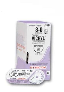 J & J Healthcare Systems Coated Vicryl Suture without Needle Braided Polyglactin 910 Absorbable Coated Size 0 54 Inch Suture - J616H