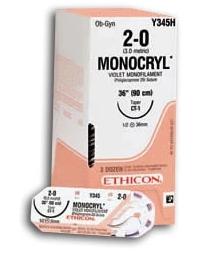 J & J Healthcare Systems Monocryl SUTUPAK Suture without Needle Monofilament Poliglecaprone Absorbable Size 3 - 0 18 Inch Suture - Y908G