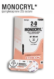 Monocryl SUTUPAK - Suture without Needle Monofilament Poliglecaprone Absorbable Size 3 - 0 18 Inch Suture - Y908G