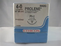 J & J Healthcare Systems Prolene Suture with Needle Nonabsorbable Uncoated Blue Suture Monofilament Polypropylene Suture Size 4-0 10 Inch Suture 1-Needle 8 mm Length 1/2 Circle Precision Point - Reverse Cutting Needle - D8301