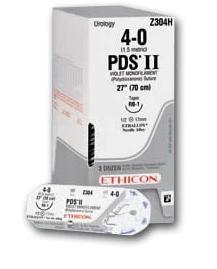 J & J Healthcare Systems PDS II Suture with Needle Absorbable Uncoated Violet Suture Monofilament Polydioxanone Size 10-0 60 Inch Suture 1-Needle 65 mm Length 1/2 Circle Taper Point Needle - D8020