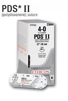 PDS II - Suture with Needle Absorbable Uncoated Violet Suture Monofilament Polydioxanone Size 1 27 Inch Suture 1-Needle 26 mm Length 1/2 Circle Taper Point Needle - D9682