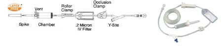 ExelInt - Primary IV Administration Set ExeLInt 60 Drops / mL Drip Rate 78 Inch Tubing 1 Port - 26085