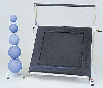 CanDo - Medicine Ball and Rebounder Set 5 Piece Set with Rectangular Rebounder and Storage Rack 2 lbs. / 4 lbs. / 7 lbs. / 11 lbs. / 15 lbs. - 10-3131