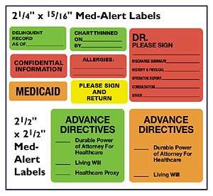 Barkley - Pre-Printed Label Allergy Alert White Paper Allergic Red Alert Label 1-3/8 X 5-3/8 Inch - 5103