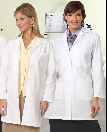 Fashion Seal Uniforms - Lab Jacket White X-Small Hip Length Reusable - 436-XS