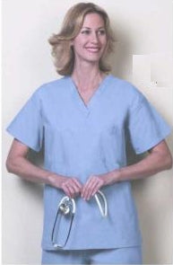 Fashion Seal Uniforms Scrub Shirt 2X-Large Navy Blue 1 Pocket Short Set-In Sleeves Unisex - 6719-2XL