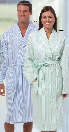 Fashion Seal Uniforms Patient Robe Unisex X-Large Green Stripe - 1835-1XL