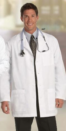 Fashion Seal Uniforms Lab Jacket White Size 50 Long Sleeves Hip Length - 447-SZ50