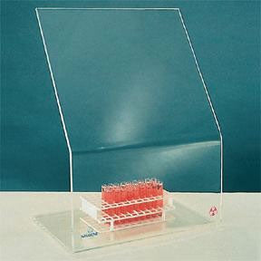 Fisher Scientific Shield, Beta Radiation 12 W X 18 H X 12 D X 3/8 Thk Inch, Acrylic, Benchtop, Angled Top - 1429345