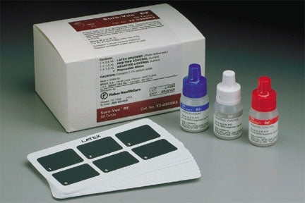 Fisher Scientific Sure-Vue RF Rapid Test Kit Latex Agglutination Test Rheumatoid Factor Serum Sample CLIA Moderate Complexity 100 Tests - 23038002