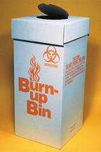 Fisher Scientific Burn-up Bin Biohazard Waste Box White Cardboard / Polyethylene 12 X 12 X 27 Inch - 120098A