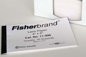 Fisherbrand - Lens Paper 4 L X 6 W Inch, Booklet, 50 Sheet Cleaning Glass Lenses - 11996