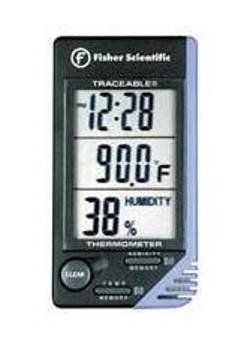 PANTek Technologies LLC Traceable Thermometer / Clock / Humidity Monitor 0° to 50°C and 32° to 122°F, 23 hr, 59 min, 59 sec, Relative humidity range is 20 to 90% Digital - 66624