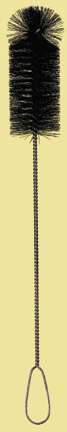 Fisher Scientific Fisherbrand Nessler Tube Brush 20 Inch L, Bristle: 2.38 OD X 6 L Inch, Black, Nylon, Radial, Double-Fan Tip, Full Bristles, Galvanized Wire Handle Low-Form Tube - 03621B