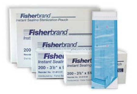 Fisherbrand - Sterilization Pouch Ethylene Oxide (EO) Gas / Steam 3-1/2 X 5 Inch Transparent / Blue Instant Seal Paper / Plastic - Fisher Scientific - 0181250