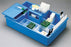 JAC-Advance - Phlebotomy Tray Large Tray Unit with Handle, Polypropylene, 65+ Tube Capacity, Gauze Box, Accessory Box, Supply Box, Glove Holder, Mini Utility Box, Isolation Box, Paperwork Compartment, Pen Holder, Clipboard, Blue 65+ Tubes - 22038460
